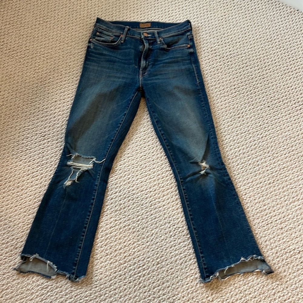 MOTHER The insider Crop Step Chew Jeans 26